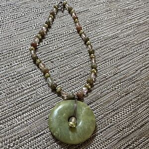 Chic Olive Beaded Necklace